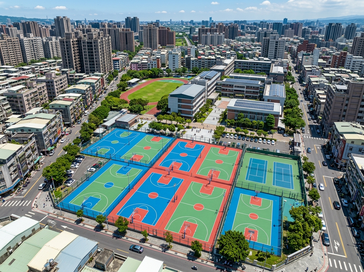惠州市全塑型塑胶跑道硅PU篮球场 - 一站式服务