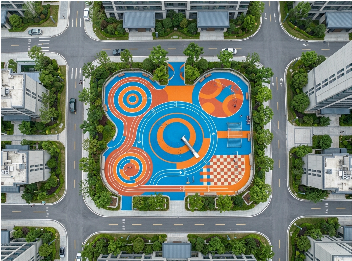 惠州市硅PU篮球场EPDM塑胶跑道 - 方案